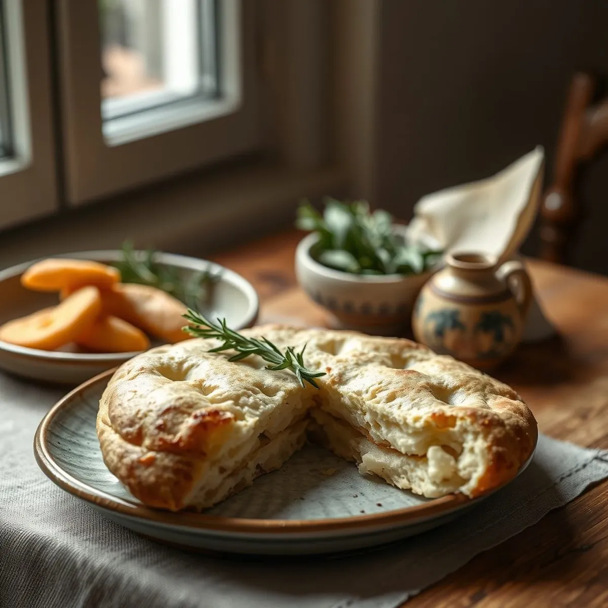 AI-generated photo Focaccia. AI-generated photo.