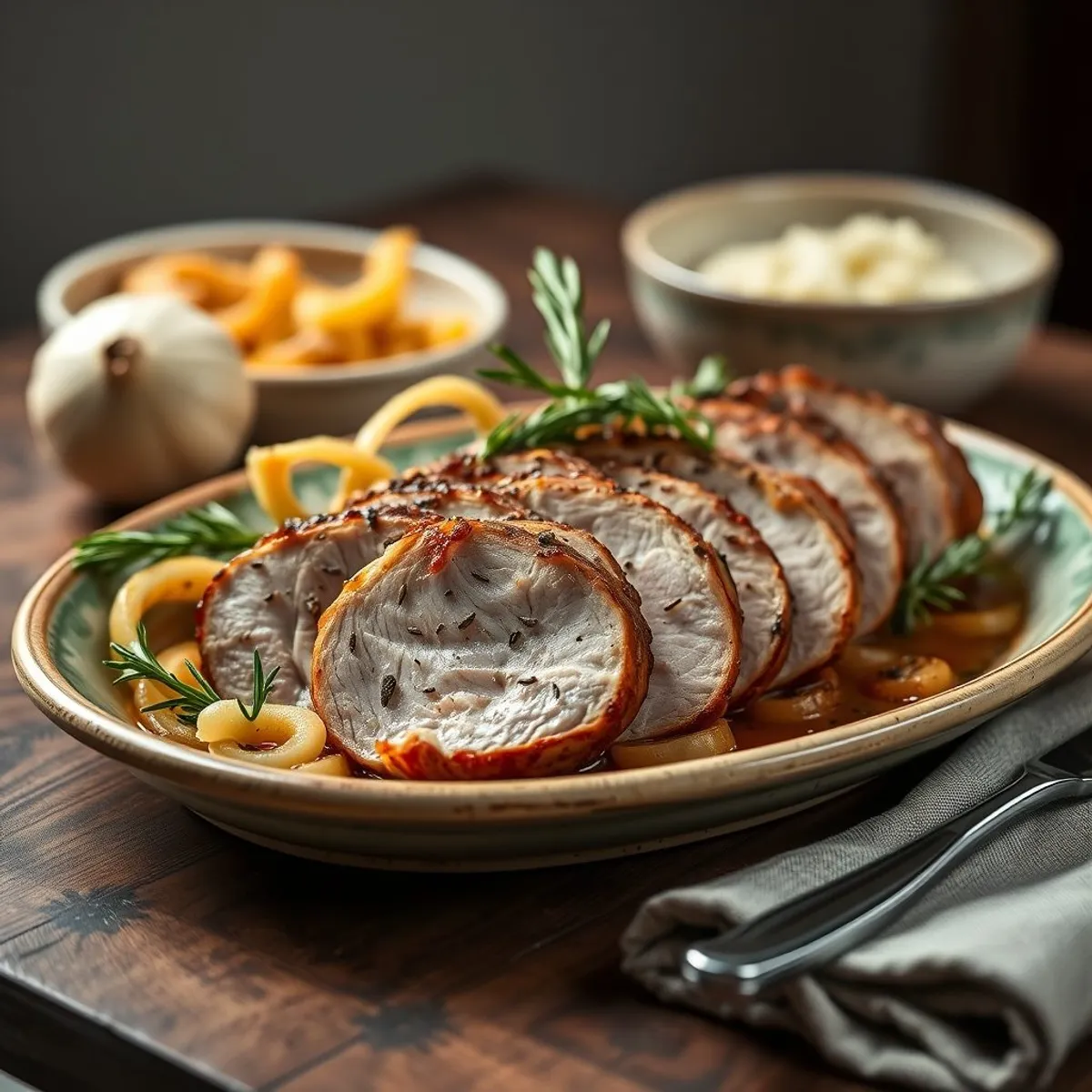 AI-generated photo Porchetta pork. AI-generated photo.