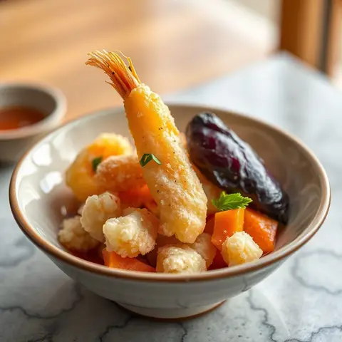 Vegetable tempura. AI-generated photo.