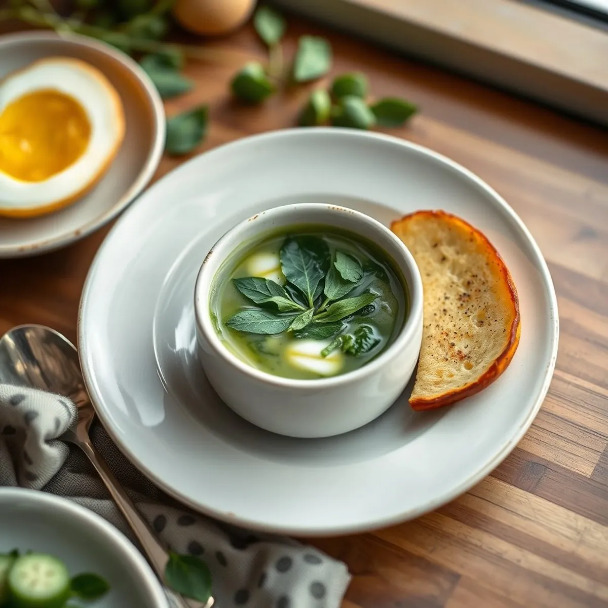 AI-generated photo Sorrel soup. AI-generated photo.