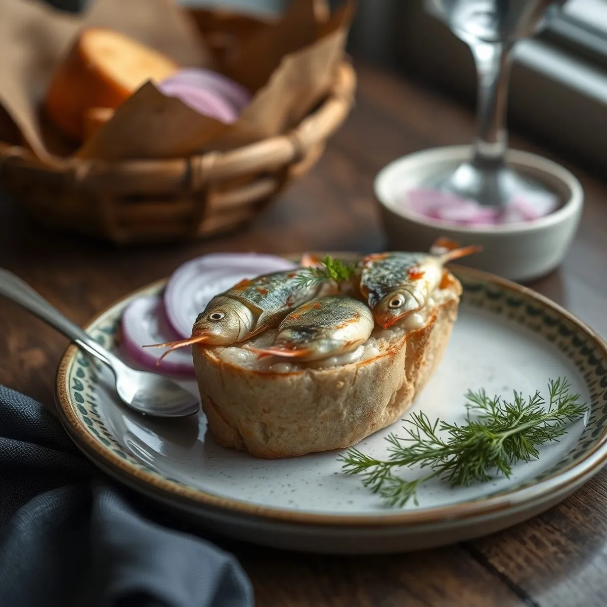 AI-generated photo Sprats on bread. AI-generated photo.
