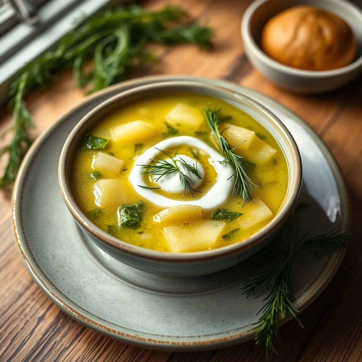 AI-generated photo Pickle soup. AI-generated photo.