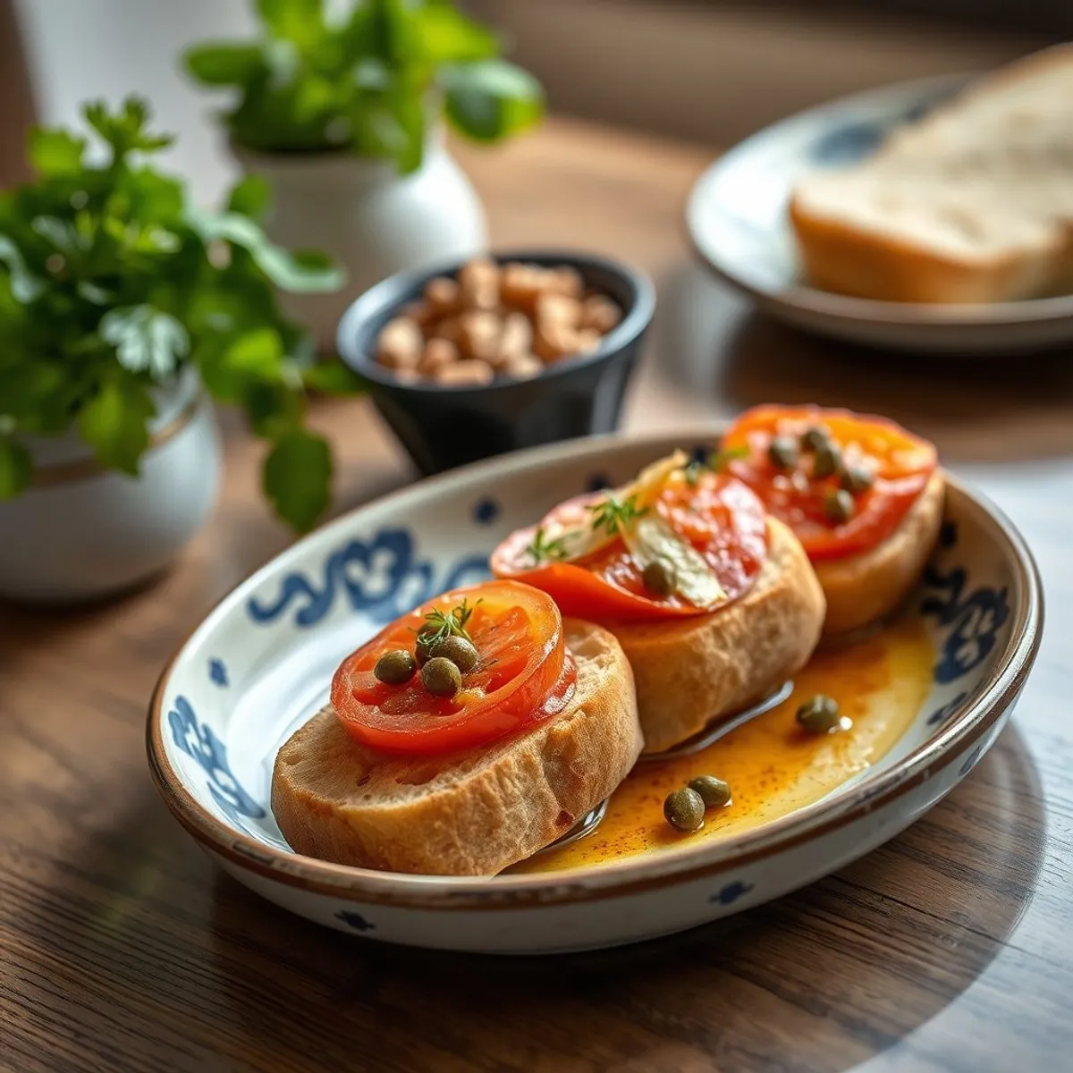 AI-generated photo Tomato bread. AI-generated photo.