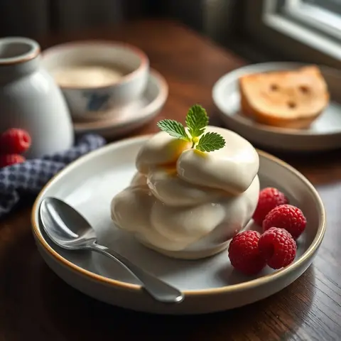 Cloudberry cream. AI-generated photo.