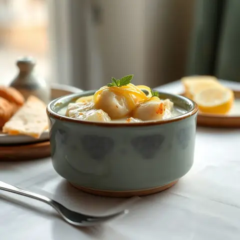 Bacalhau with cream. AI-generated photo.