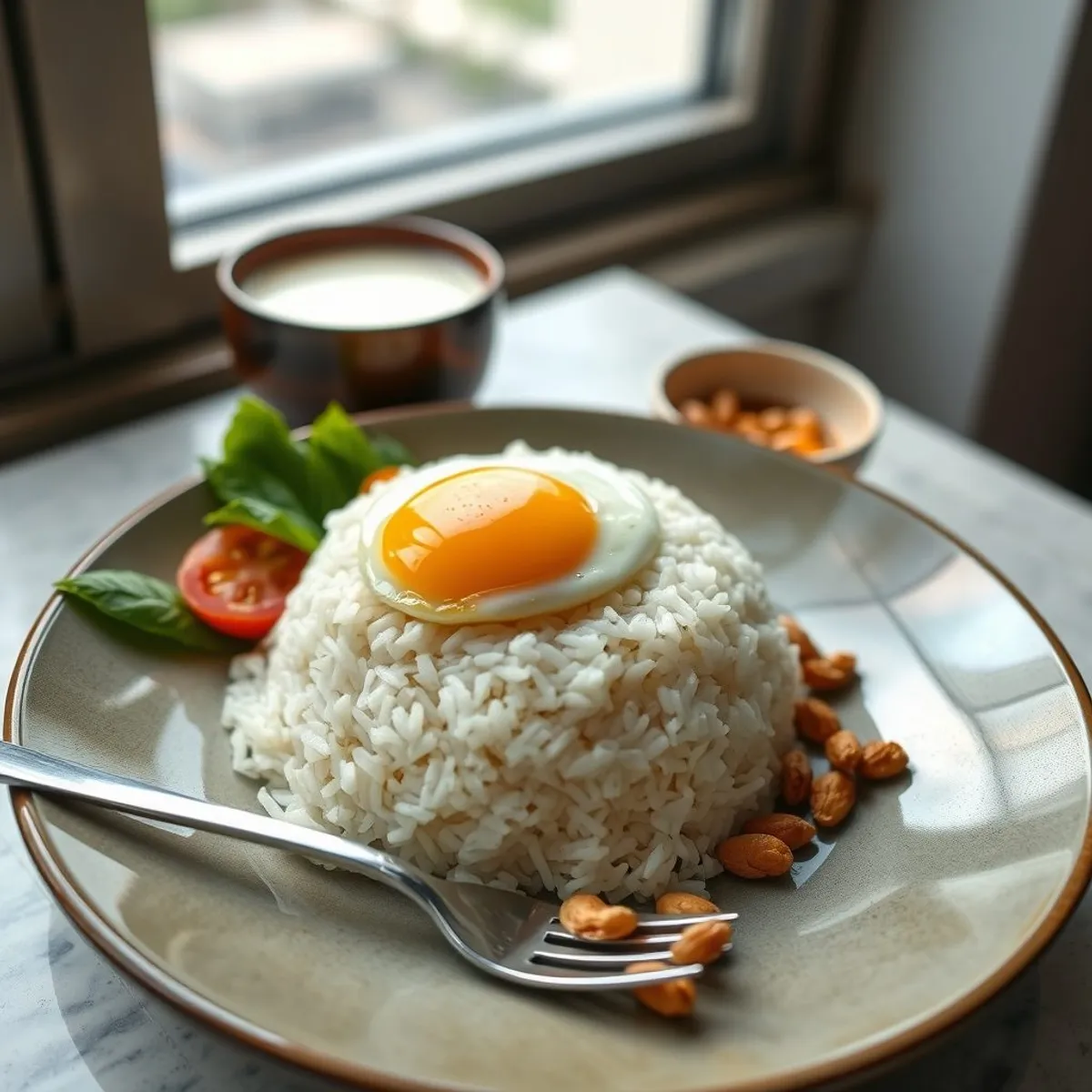 AI-generated photo Nasi lemak. AI-generated photo.