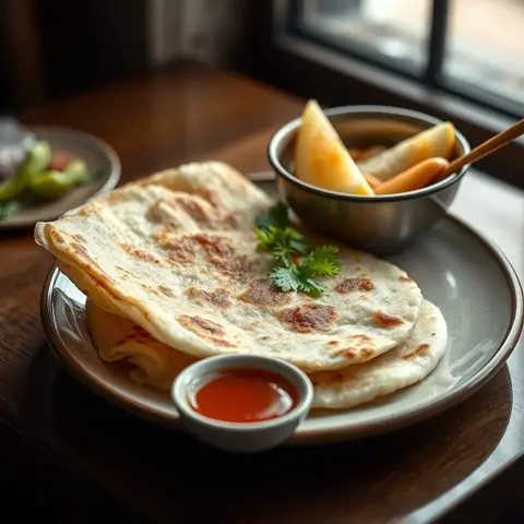 Roti prata. AI-generated photo.