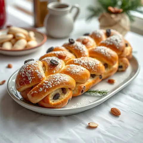 Christmas braid. AI-generated photo.