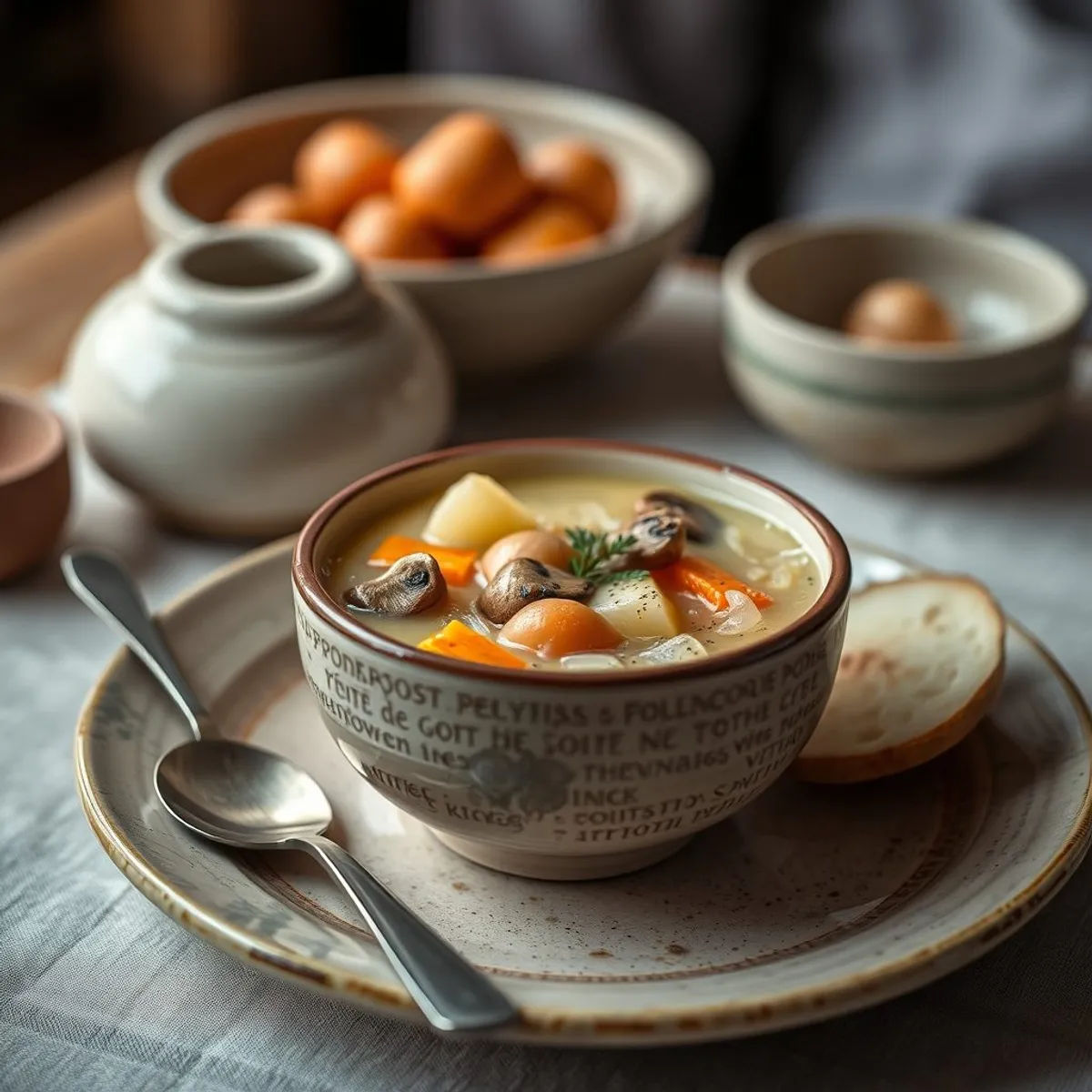 AI-generated photo Potato soup. AI-generated photo.