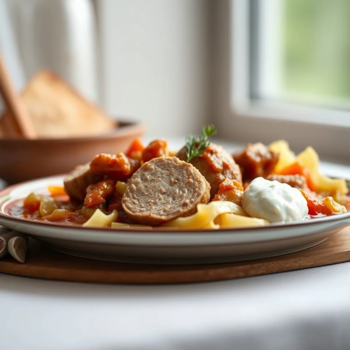 AI-generated photo Szeged goulash. AI-generated photo.