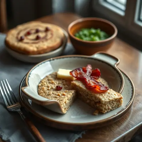 Buckwheat spoonbread. AI-generated photo.