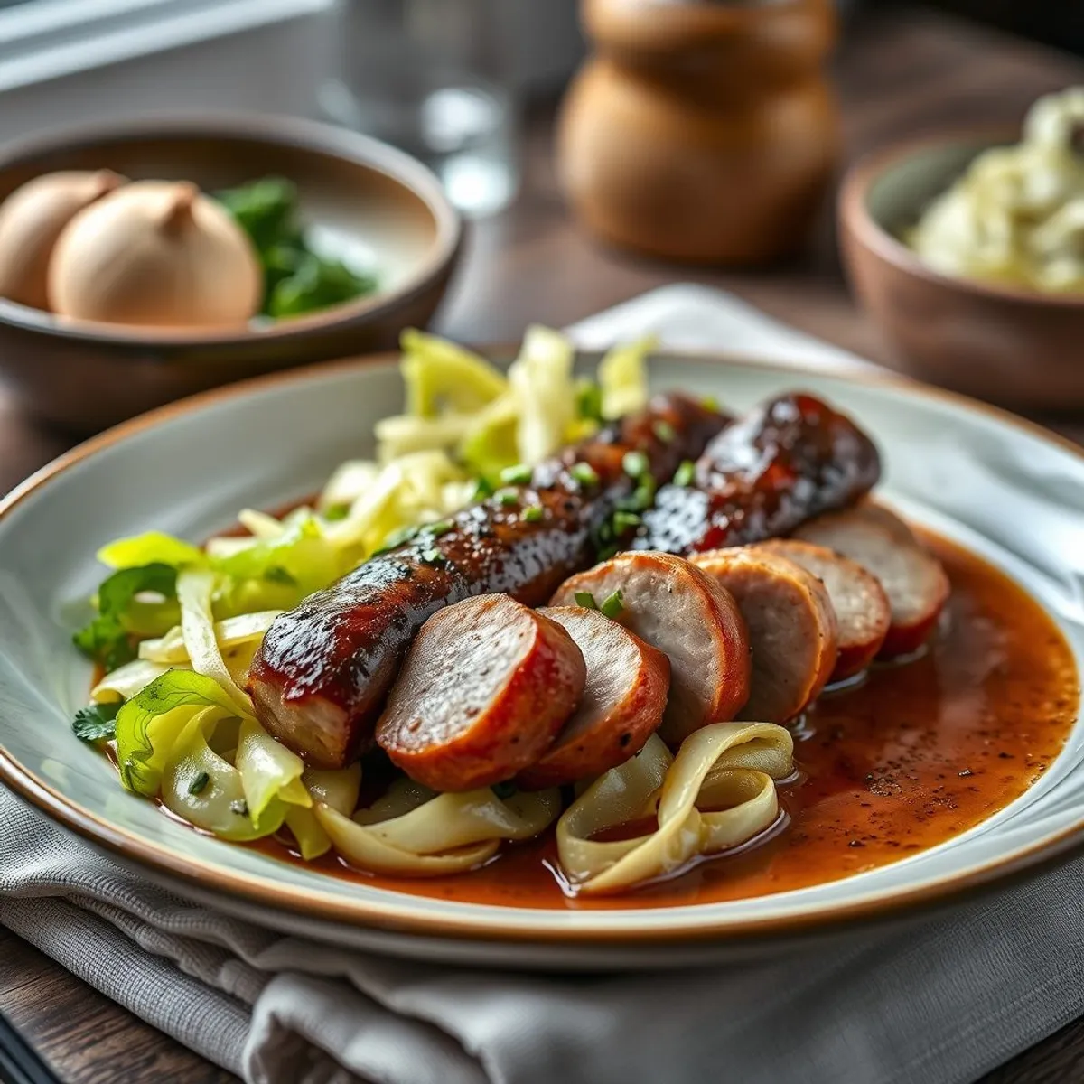 AI-generated photo Carniolan sausage. AI-generated photo.