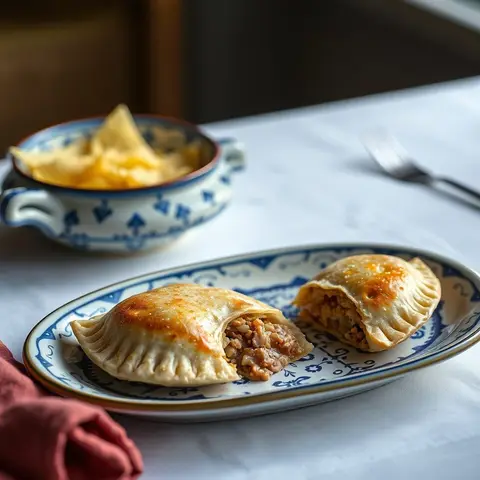 Empanada gallega. AI-generated photo.