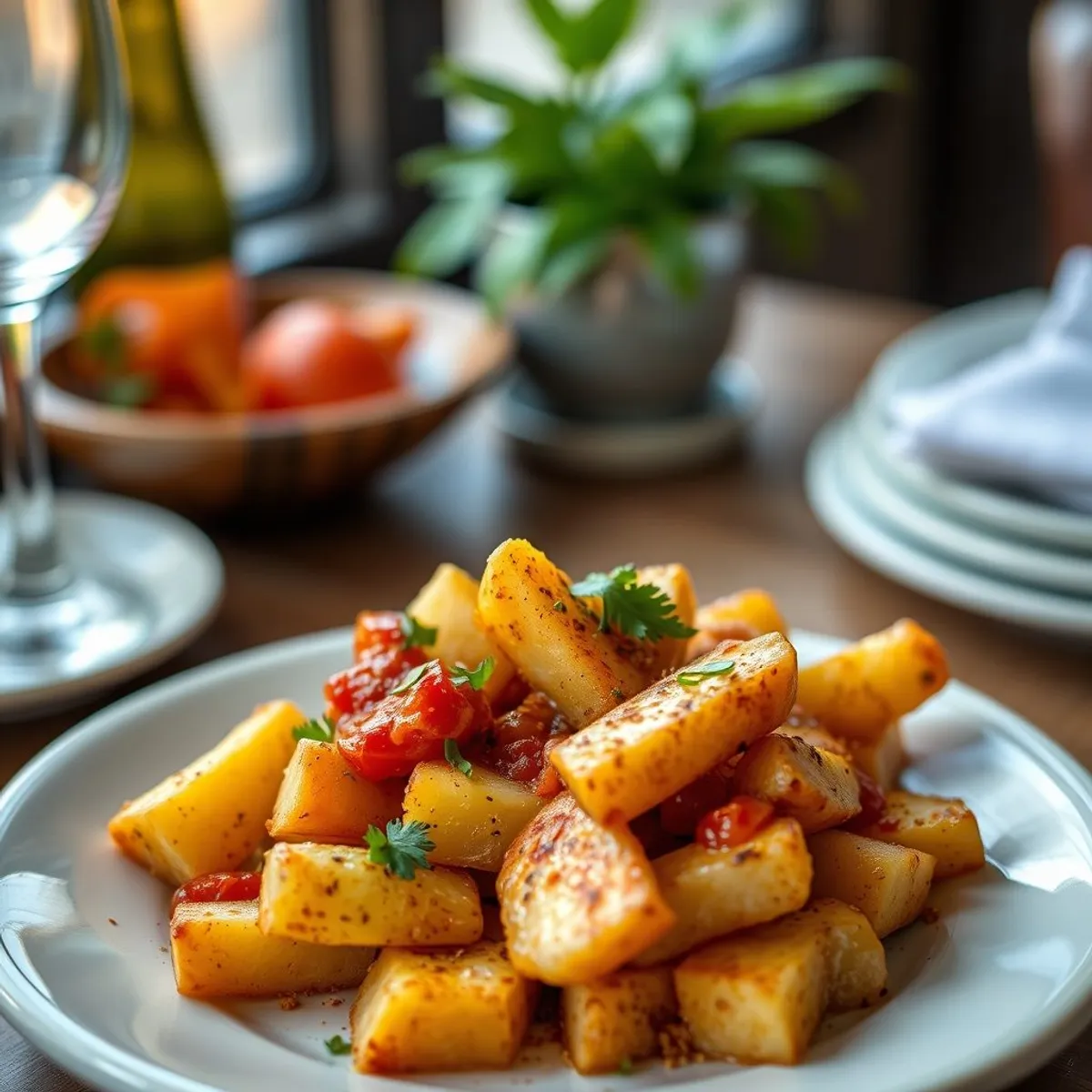AI-generated photo Patatas bravas. AI-generated photo.