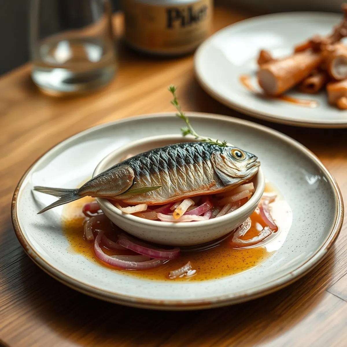 AI-generated photo Pickled sardine. AI-generated photo.