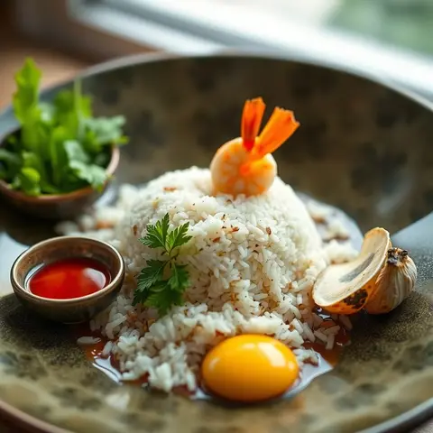 Khao pad. AI-generated photo.
