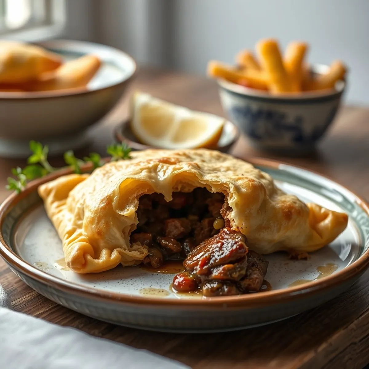 AI-generated photo Cornish pasty. AI-generated photo.