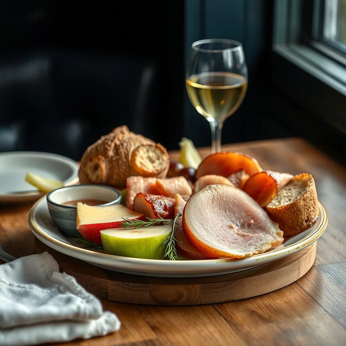 AI-generated photo Ploughman's plate. AI-generated photo.