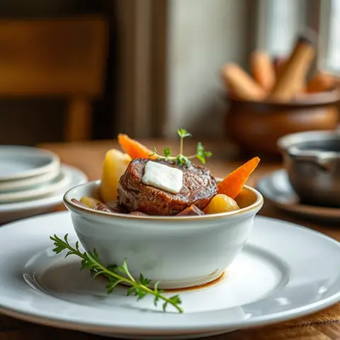 Sunday roast beef. AI-generated photo.