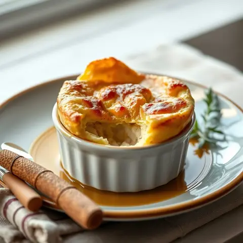 Yorkshire pudding. AI-generated photo.