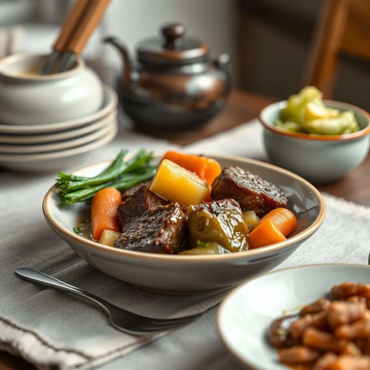 AI-generated photo Boiled dinner. AI-generated photo.