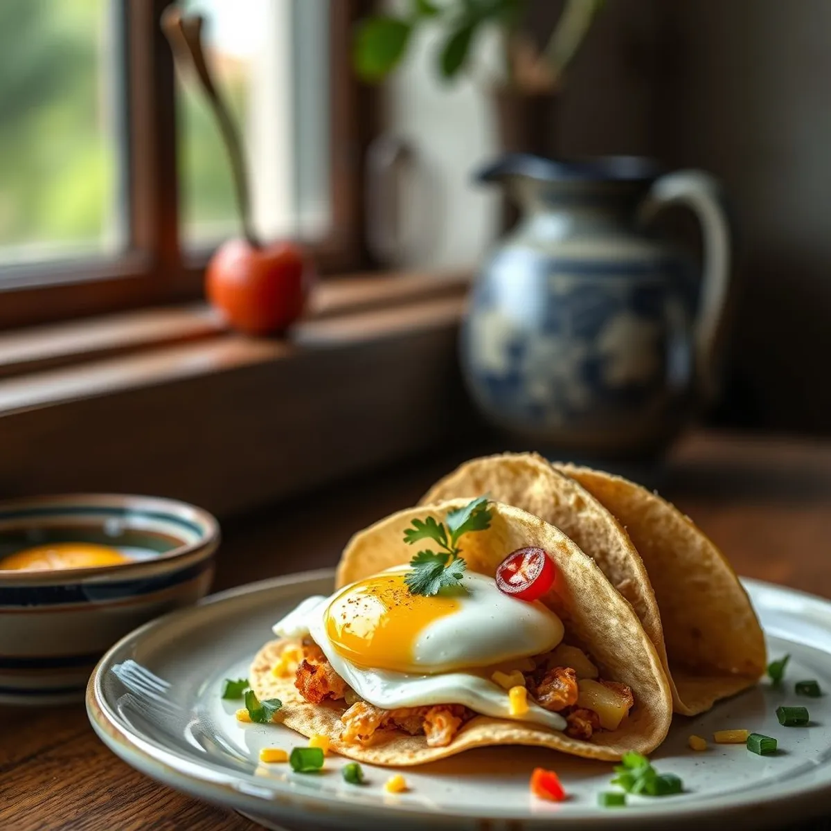AI-generated photo Breakfast tacos. AI-generated photo.