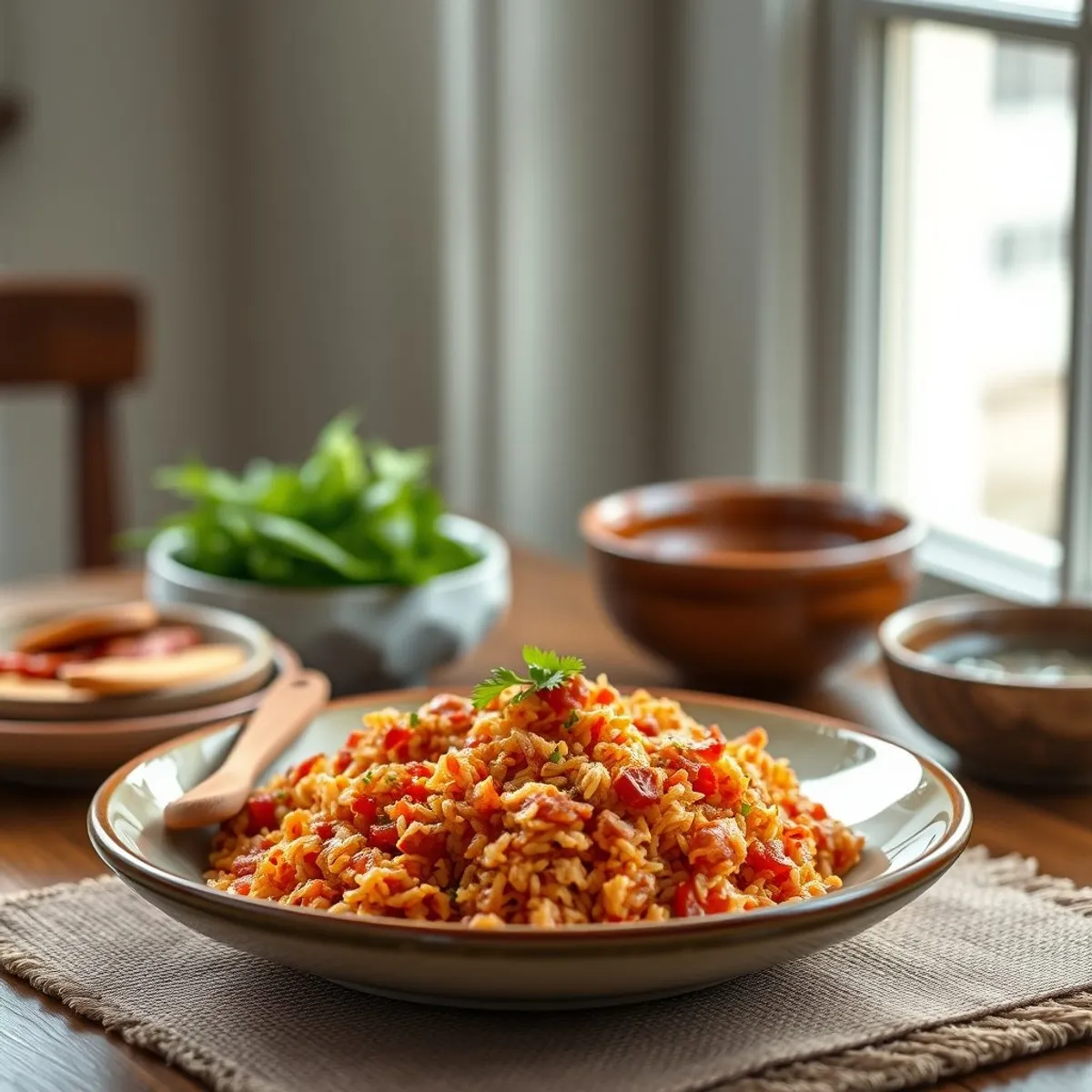 AI-generated photo Charleston red rice. AI-generated photo.