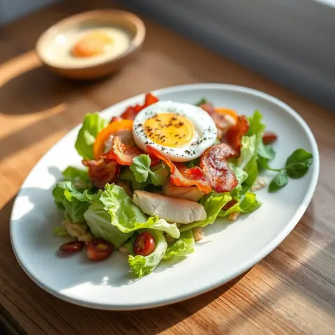 Cobb salad. AI-generated photo.