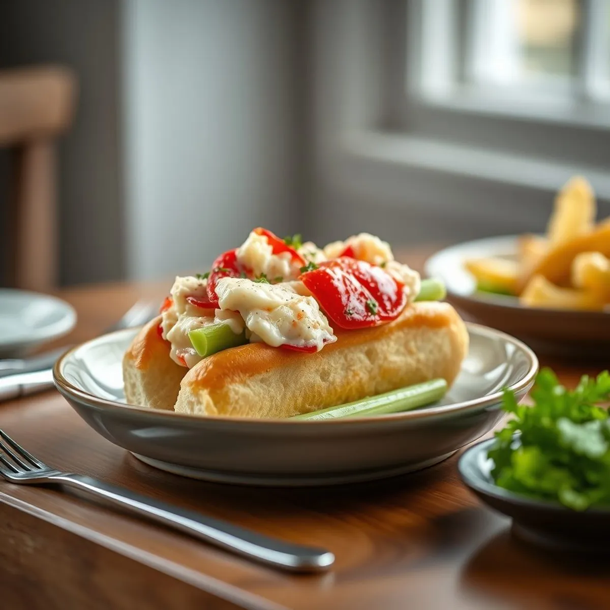 AI-generated photo Lobster roll. AI-generated photo.
