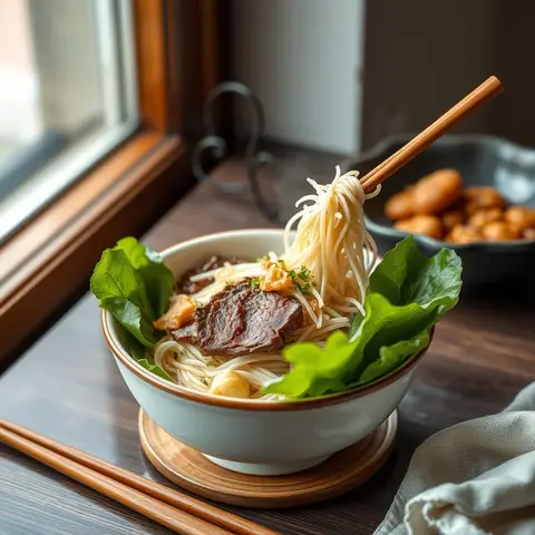 Bun bo nam bo. AI-generated photo.