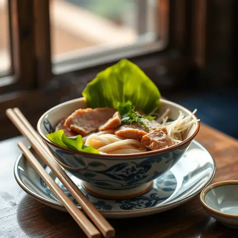 Cao lau. AI-generated photo.