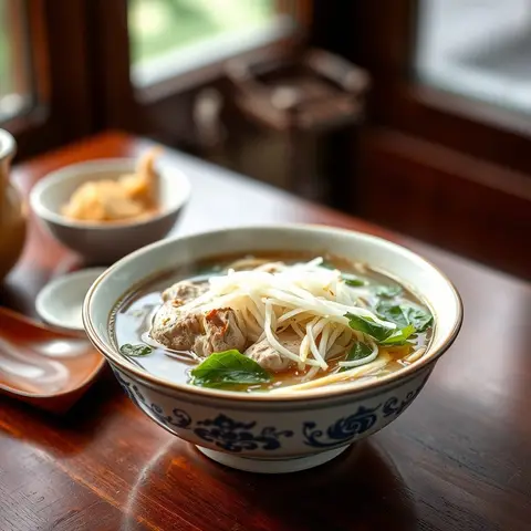 Chicken pho. AI-generated photo.