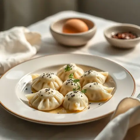 Poppy dumplings. AI-generated photo.