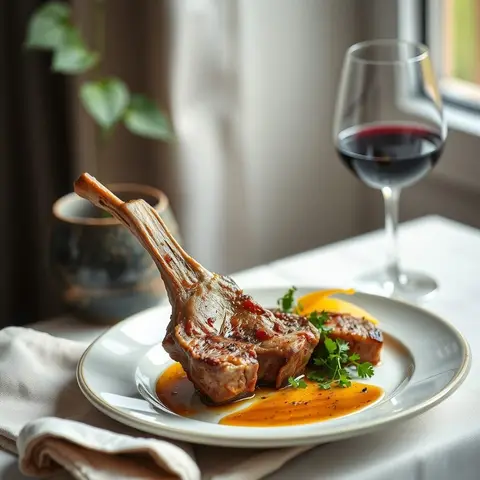 Braai lamb chops. AI-generated photo.