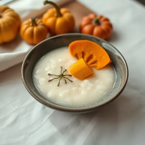 Pumpkin porridge. AI-generated photo.