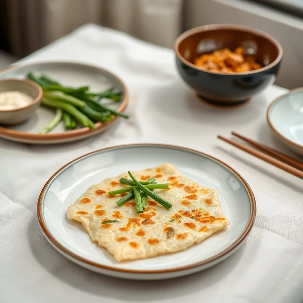 AI-generated photo Scallion pajeon. AI-generated photo.