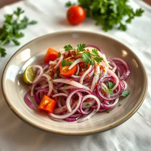 Onion salad. AI-generated photo.