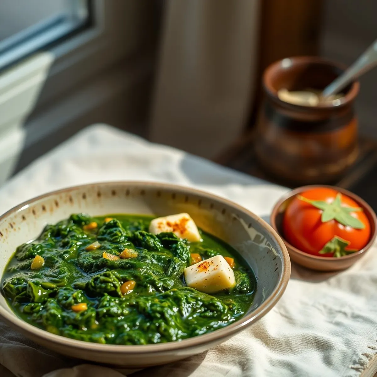 AI-generated photo Spinach Paneer. AI-generated photo.