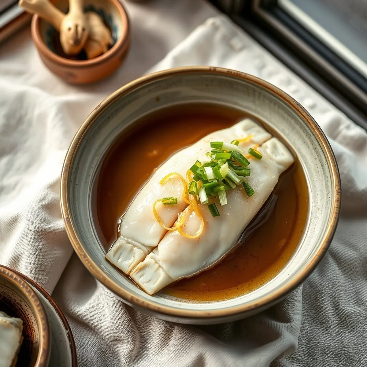 AI-generated photo Steamed Ginger Fish. AI-generated photo.
