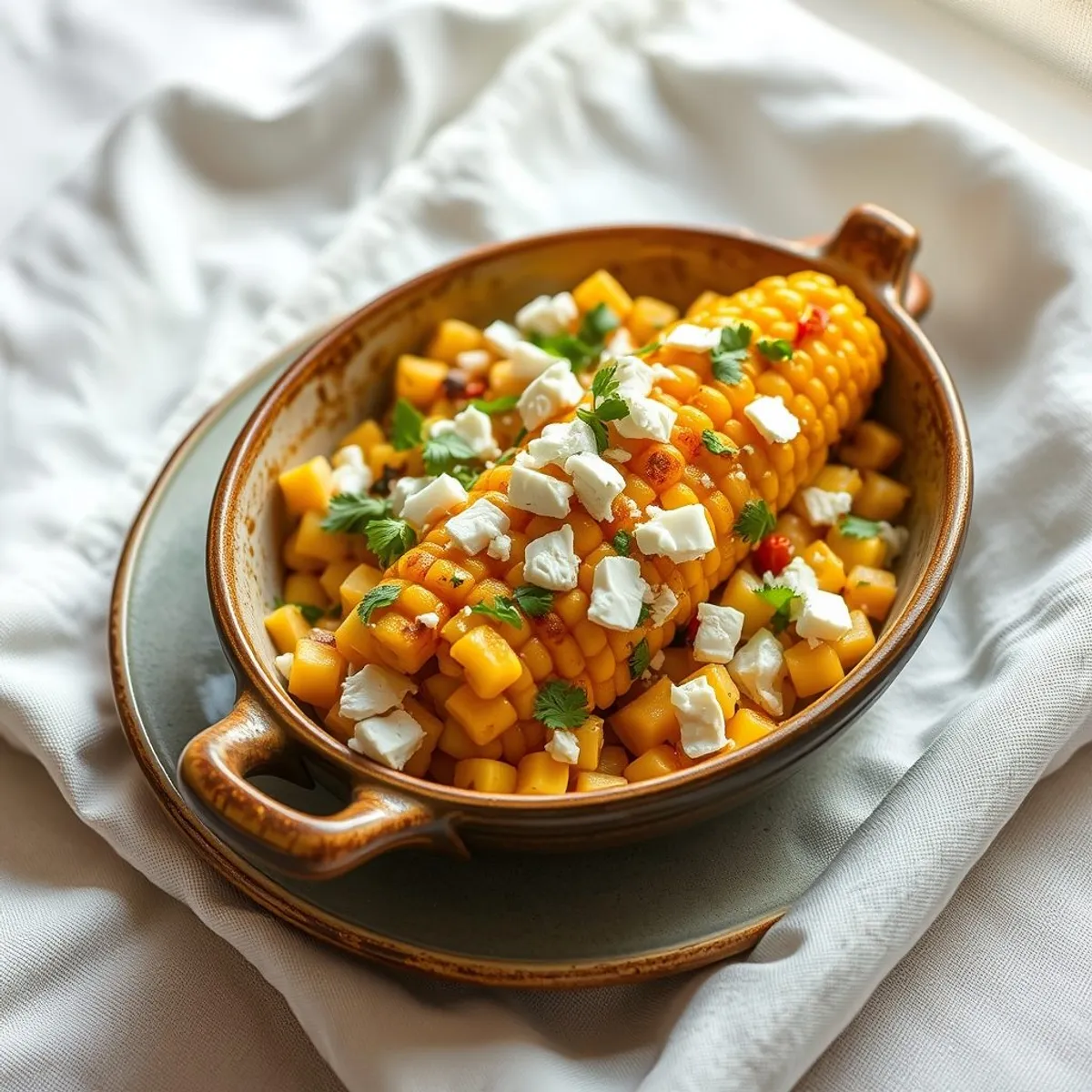 AI-generated photo Street Corn Salad. AI-generated photo.