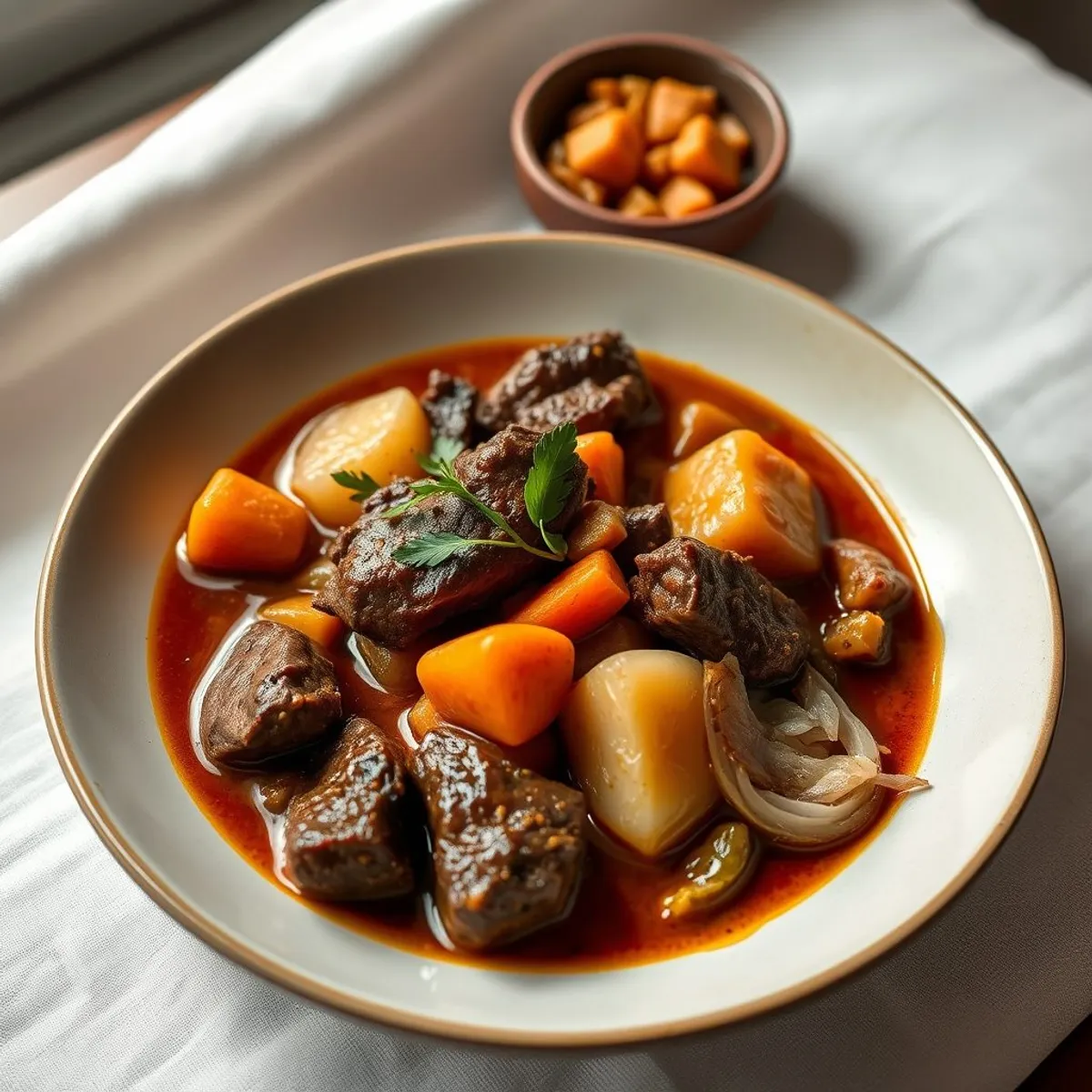 AI-generated photo Beef stew. AI-generated photo.