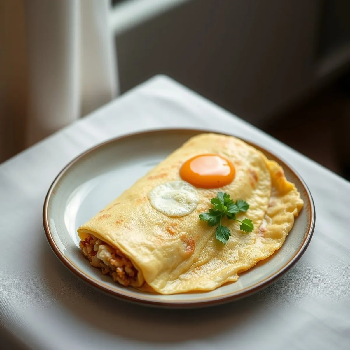 AI-generated photo Thai omelette. AI-generated photo.
