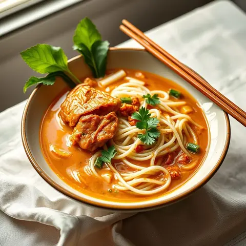 Khao soi. AI-generated photo.