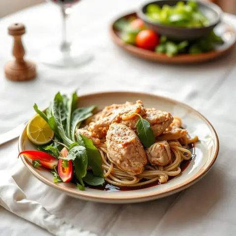 Chicken larb. AI-generated photo.
