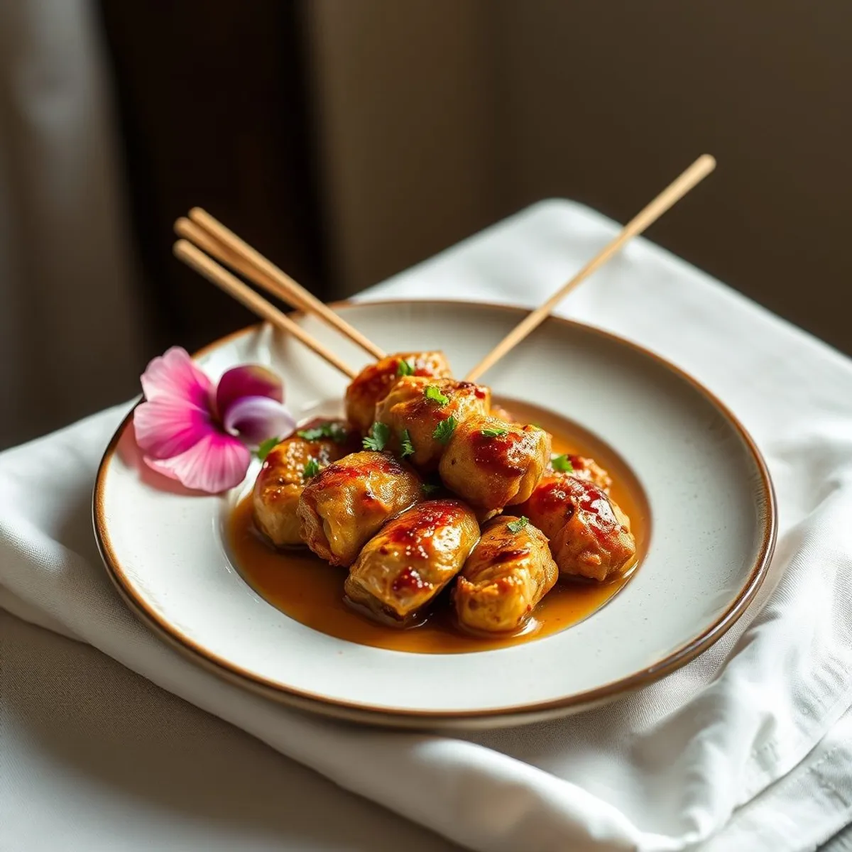AI-generated photo Chicken satay. AI-generated photo.