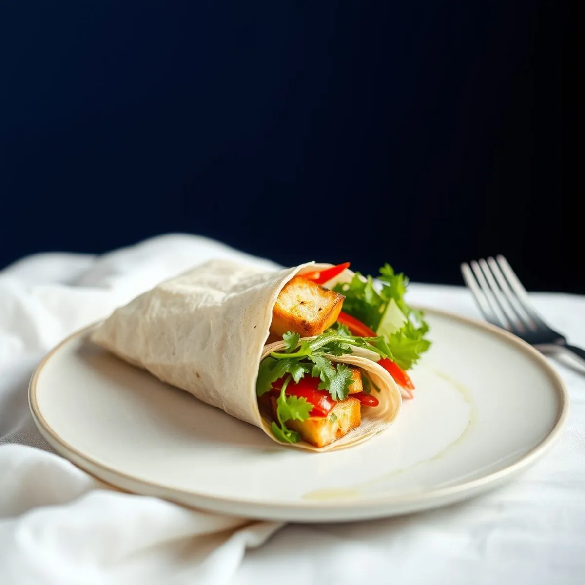 AI-generated photo Tofu pepper wrap. AI-generated photo.
