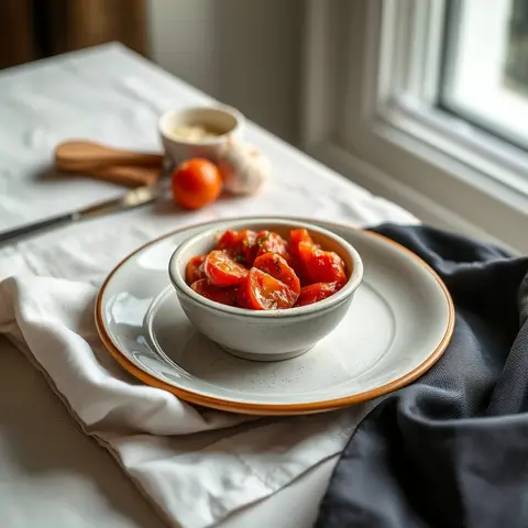 Tomato pan sauce. AI-generated photo.