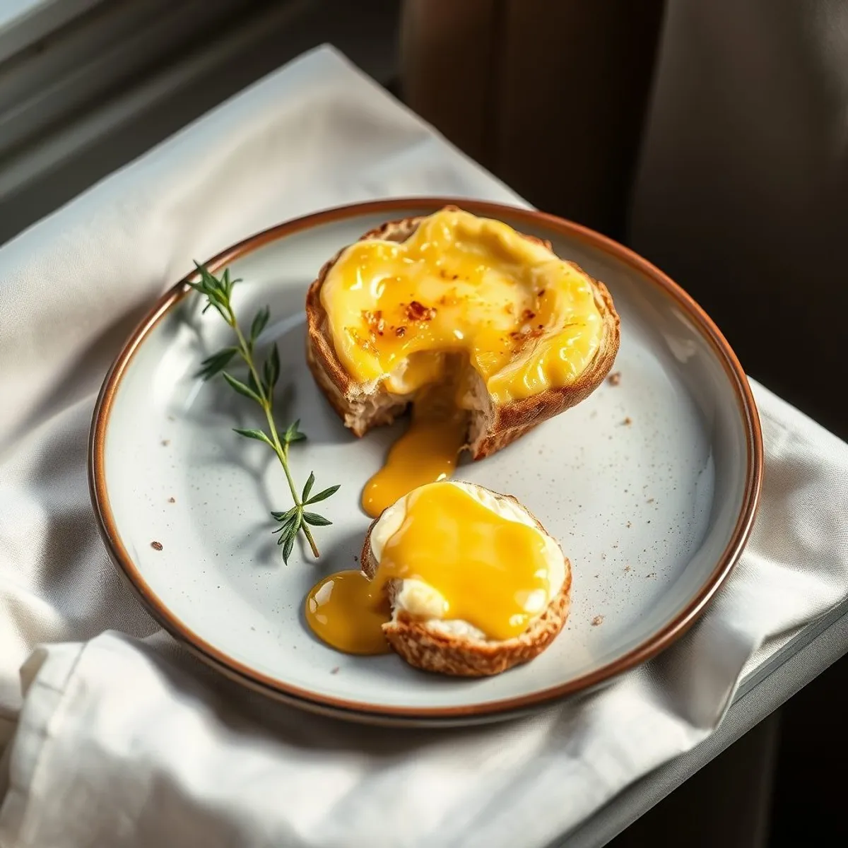 AI-generated photo Welsh rarebit. AI-generated photo.