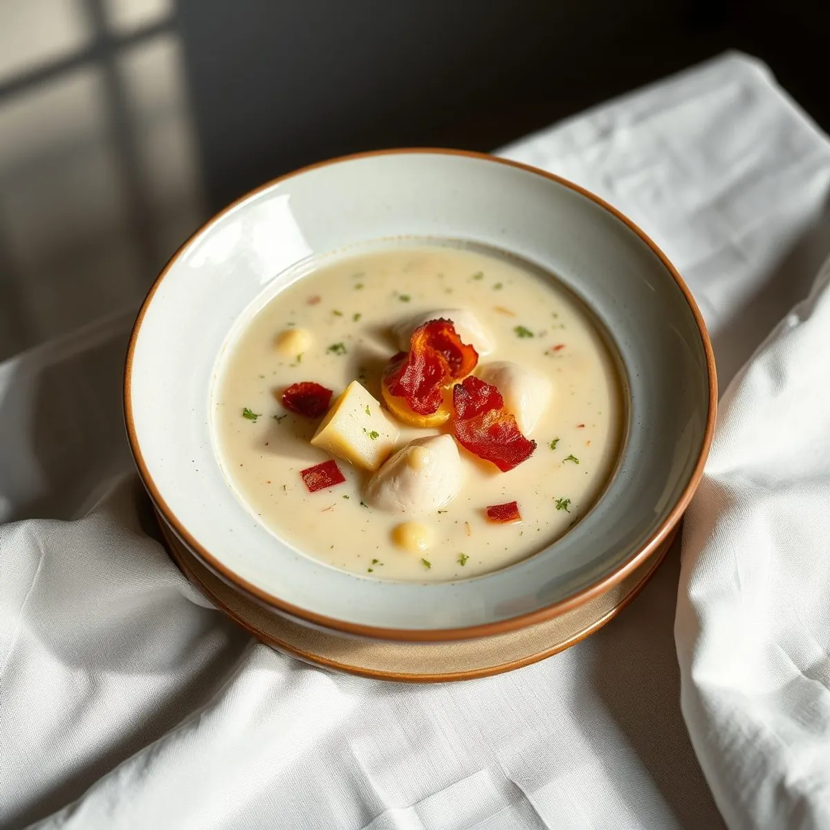 AI-generated photo Clam chowder. AI-generated photo.
