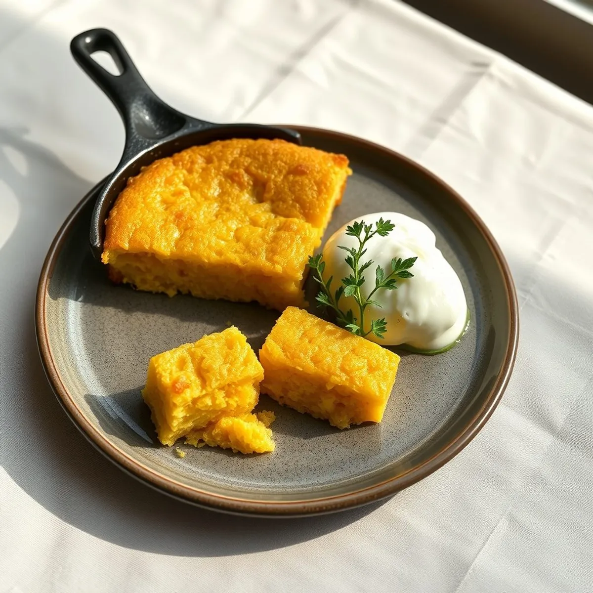 AI-generated photo Skillet cornbread. AI-generated photo.